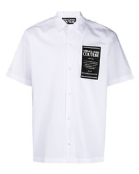 Camicia a maniche corte stampata bianca e nera di VERSACE JEANS COUTURE