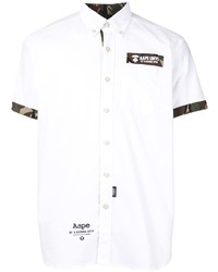 Camicia a maniche corte stampata bianca di AAPE BY A BATHING APE