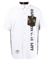 Camicia a maniche corte stampata bianca di AAPE BY A BATHING APE