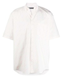 Camicia a maniche corte stampata bianca di Balenciaga