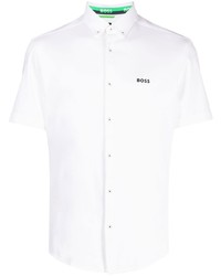 Camicia a maniche corte stampata bianca di BOSS