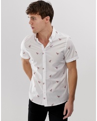 Camicia a maniche corte stampata bianca di Burton Menswear