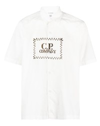 Camicia a maniche corte stampata bianca di C.P. Company