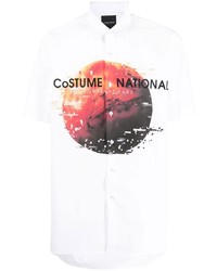 Camicia a maniche corte stampata bianca di costume national contemporary