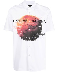 Camicia a maniche corte stampata bianca di costume national contemporary