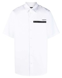 Camicia a maniche corte stampata bianca di DSQUARED2