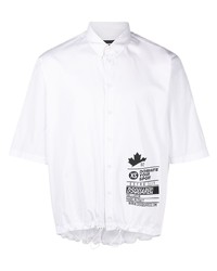 Camicia a maniche corte stampata bianca di DSQUARED2