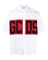Camicia a maniche corte stampata bianca di Gcds