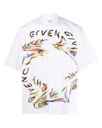 Camicia a maniche corte stampata bianca di Givenchy