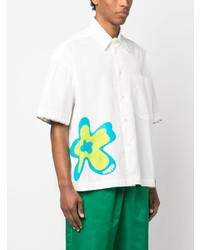 Camicia a maniche corte stampata bianca di Bonsai
