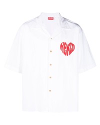 Camicia a maniche corte stampata bianca di Kenzo