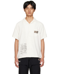 Camicia a maniche corte stampata bianca di Li-Ning