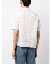 Camicia a maniche corte stampata bianca di Sunnei