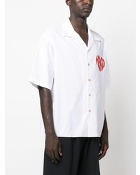 Camicia a maniche corte stampata bianca di Kenzo