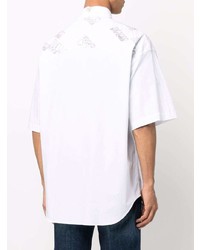 Camicia a maniche corte stampata bianca di VERSACE JEANS COUTURE