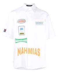 Camicia a maniche corte stampata bianca di Nahmias