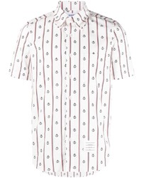 Camicia a maniche corte stampata bianca di Thom Browne