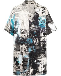 Camicia a maniche corte stampata bianca di Yohji Yamamoto