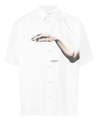 Camicia a maniche corte stampata bianca di Yoshiokubo