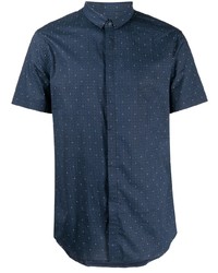 Camicia a maniche corte stampata blu scuro di Armani Exchange