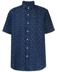 Camicia a maniche corte stampata blu scuro di Polo Ralph Lauren