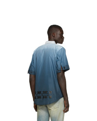 Camicia a maniche corte stampata blu di Off-White