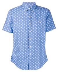 Camicia a maniche corte stampata blu di Polo Ralph Lauren