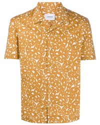 Camicia a maniche corte stampata gialla di Dondup