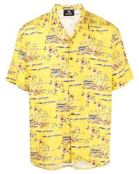 Camicia a maniche corte stampata gialla di Mauna Kea