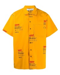 Camicia a maniche corte stampata gialla di Off-White