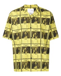 Camicia a maniche corte stampata gialla di Yoshiokubo