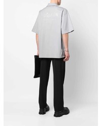 Camicia a maniche corte stampata grigia di Alexander McQueen
