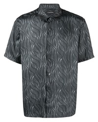 Camicia a maniche corte stampata grigio scuro di costume national contemporary
