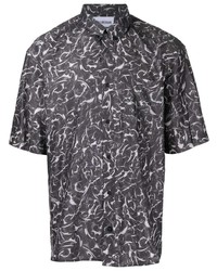 Camicia a maniche corte stampata grigio scuro di Han Kjobenhavn
