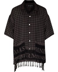Camicia a maniche corte stampata grigio scuro di Mastermind Japan