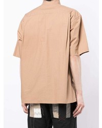 Camicia a maniche corte stampata marrone chiaro di Yoshiokubo