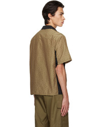 Camicia a maniche corte stampata marrone chiaro di Kijun
