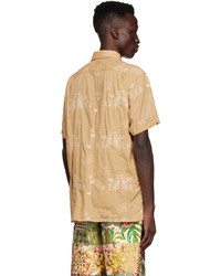 Camicia a maniche corte stampata marrone chiaro di Engineered Garments