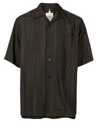 Camicia a maniche corte stampata marrone scuro di Oamc