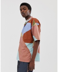 Camicia a maniche corte stampata multicolore di ASOS WHITE