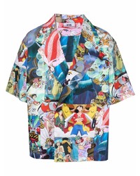 Camicia a maniche corte stampata multicolore di Gcds
