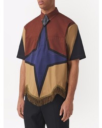 Camicia a maniche corte stampata multicolore di Burberry