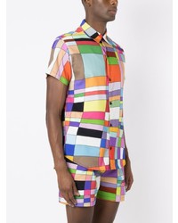 Camicia a maniche corte stampata multicolore di Amir Slama