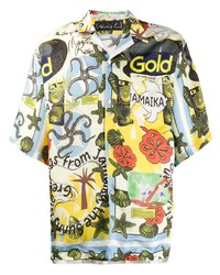 Camicia a maniche corte stampata multicolore di Martine Rose