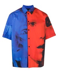 Camicia a maniche corte stampata multicolore di MSGM
