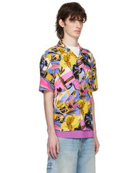 Camicia a maniche corte stampata multicolore di Palm Angels