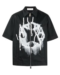Camicia a maniche corte stampata nera e bianca di 1017 Alyx 9Sm