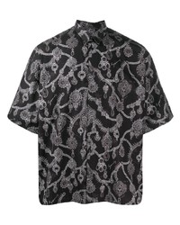 Camicia a maniche corte stampata nera e bianca di Givenchy