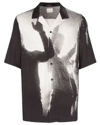 Camicia a maniche corte stampata nera e bianca di Ksubi