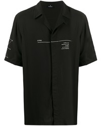 Camicia a maniche corte stampata nera e bianca di Marcelo Burlon County of Milan